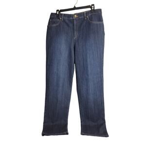 Gloria Vanderbilt Amanda Straight Denim Jeans Dark Wash Womens 12 Missy Average